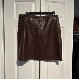 Zara brown leather skirt